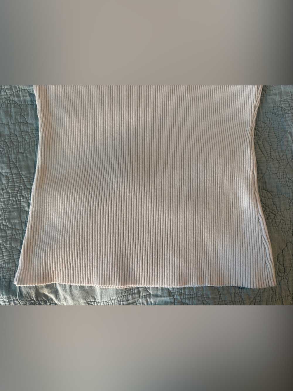 White Ribbed Sleeveless Tank Top - Picture 6 of 6